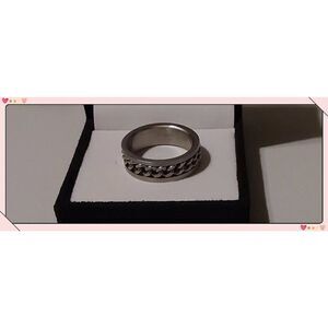 Mens' 316L Stainless Steel Rope Center Band Ring Sz 12